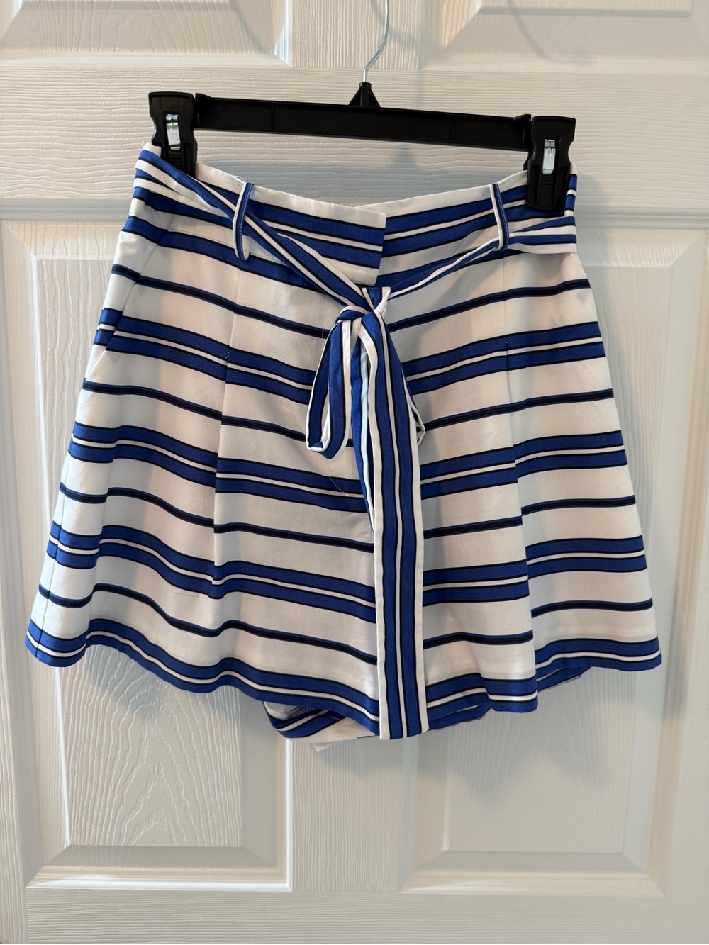 Antonio Melani Striped  Blue & White Tie-Waist Shorts